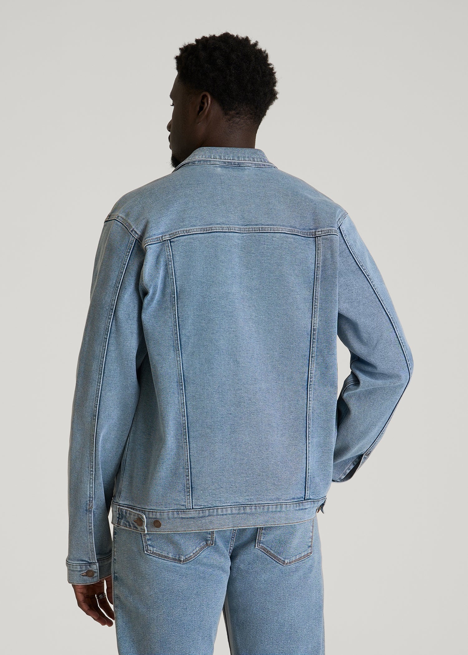 Classic Denim Jacket for Tall Men in Perfect Blue