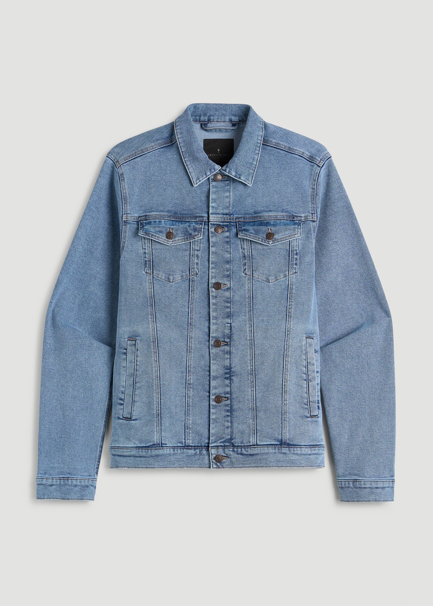 Classic Denim Jacket for Tall Men in Perfect Blue