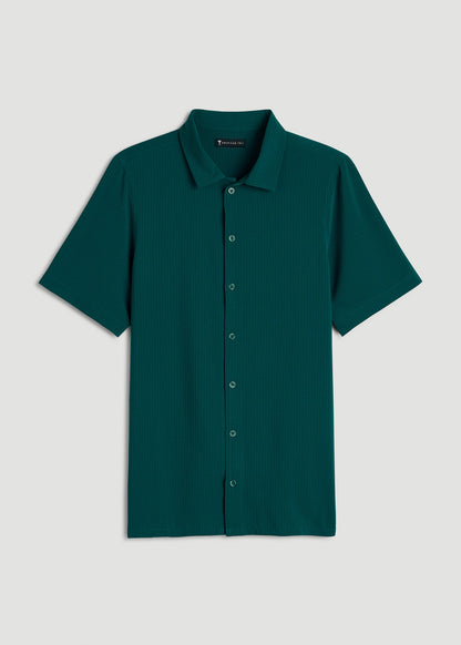 Coastal Perforated Button shirt for Tall Men in Deep Teal