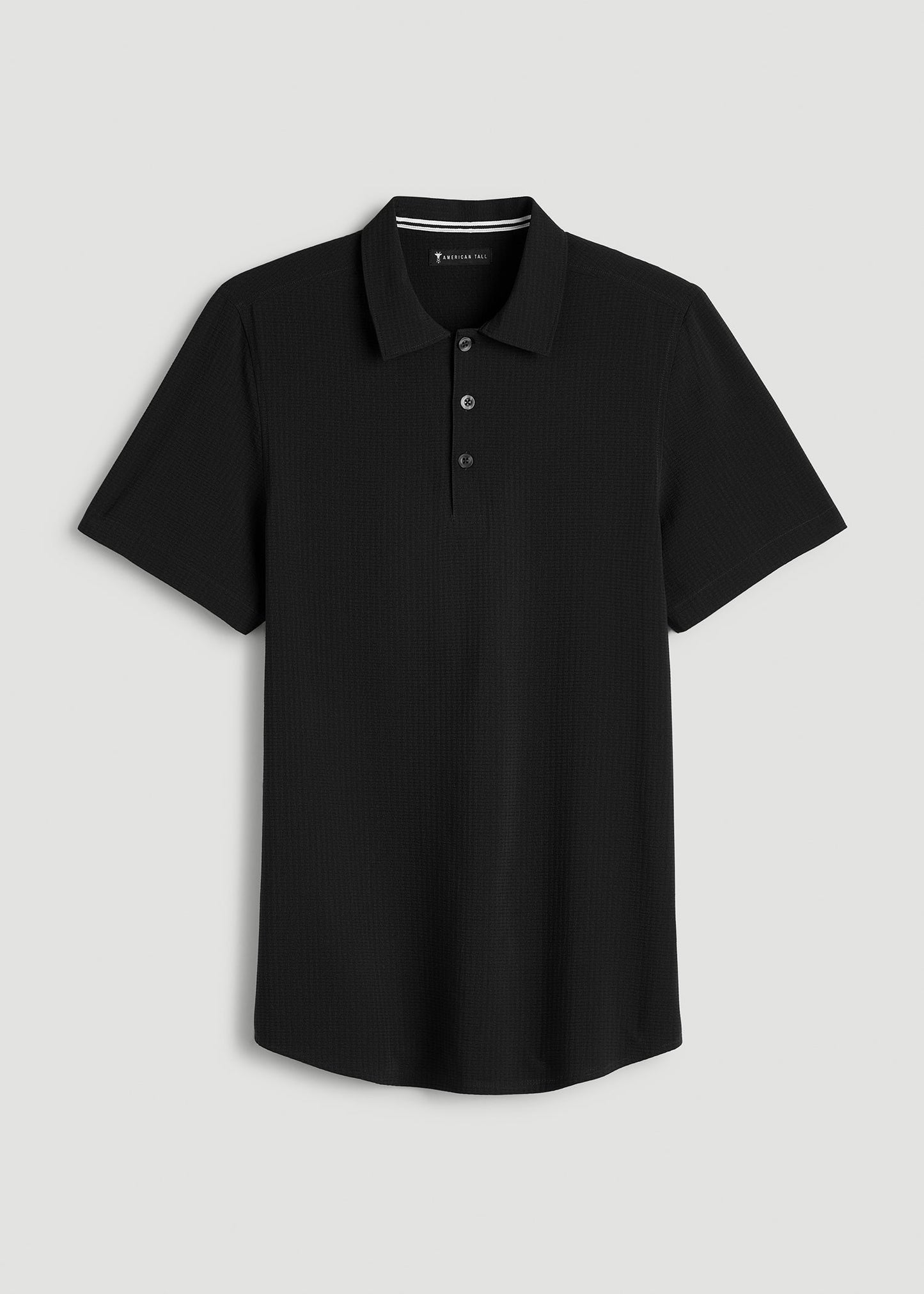 Coastal Perforated Polo for Tall Men in Black