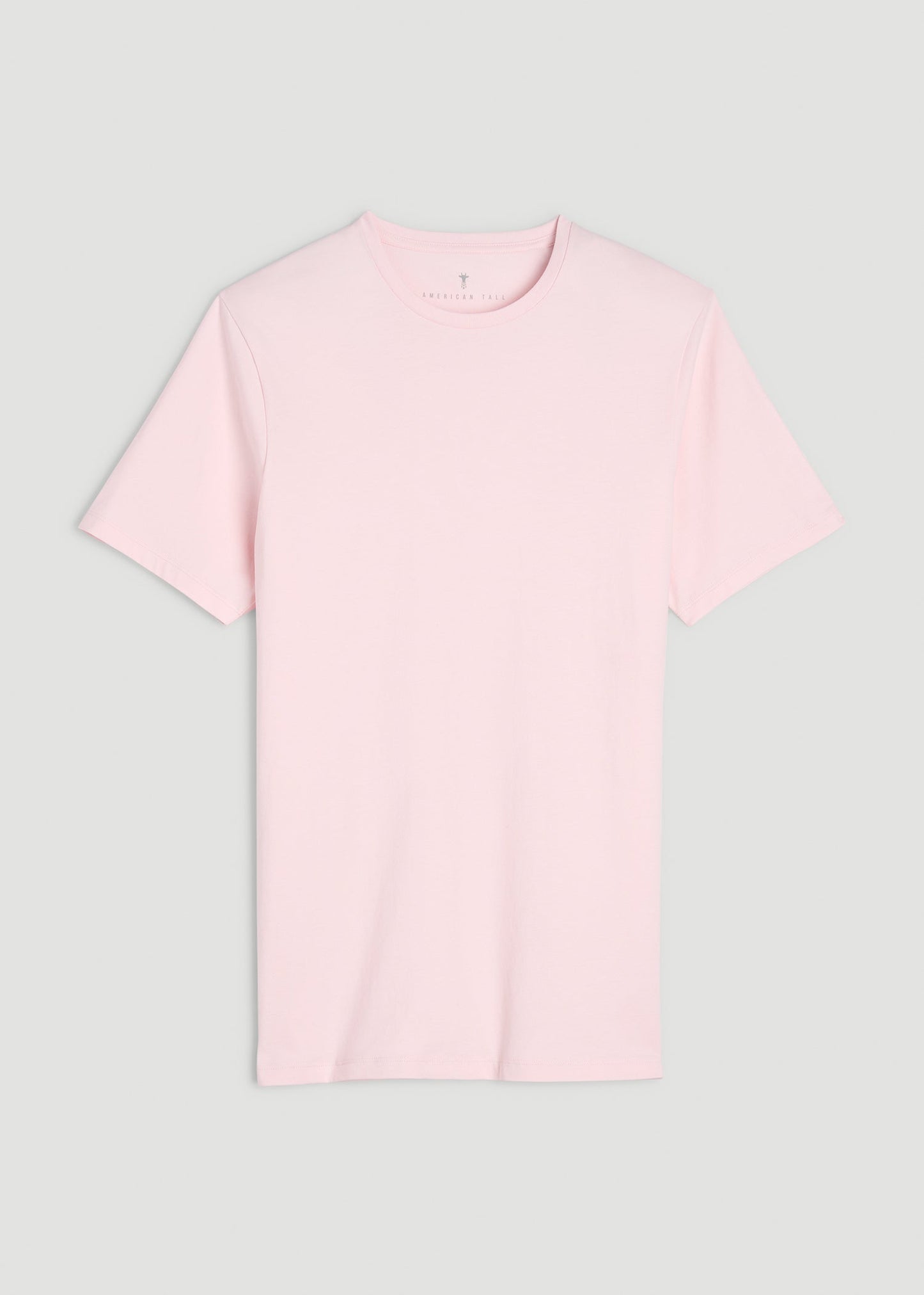 Core Cotton Crewneck Tee for Tall Men in Barely Pink