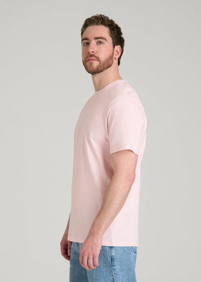 Core Cotton Crewneck Tee for Tall Men in Barely Pink