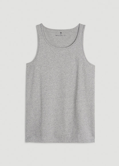 Core Cotton Tank for Tall Men in Heathered Grey