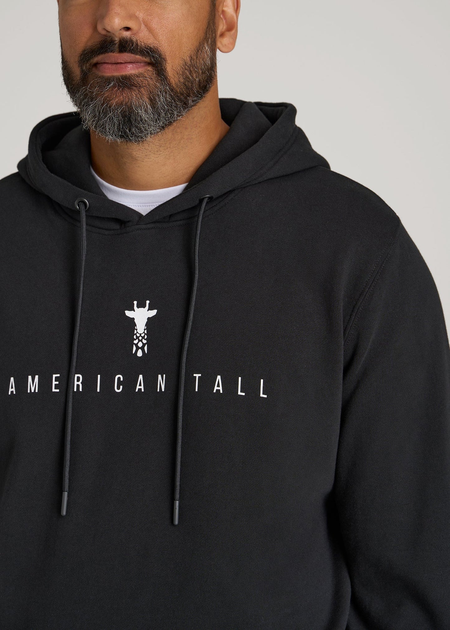 Logo Hoodie for Tall Men in Black