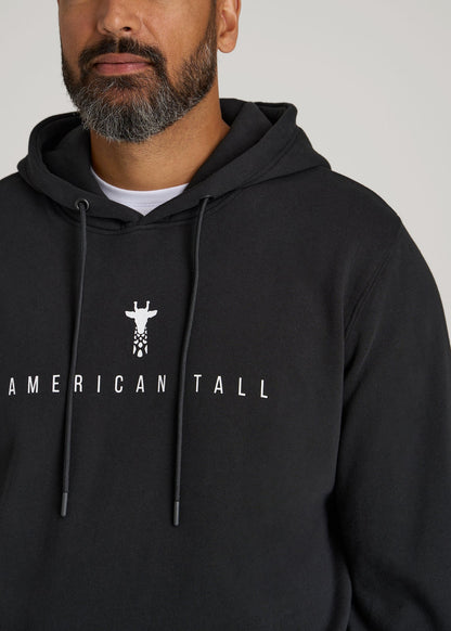Logo Hoodie for Tall Men in Black