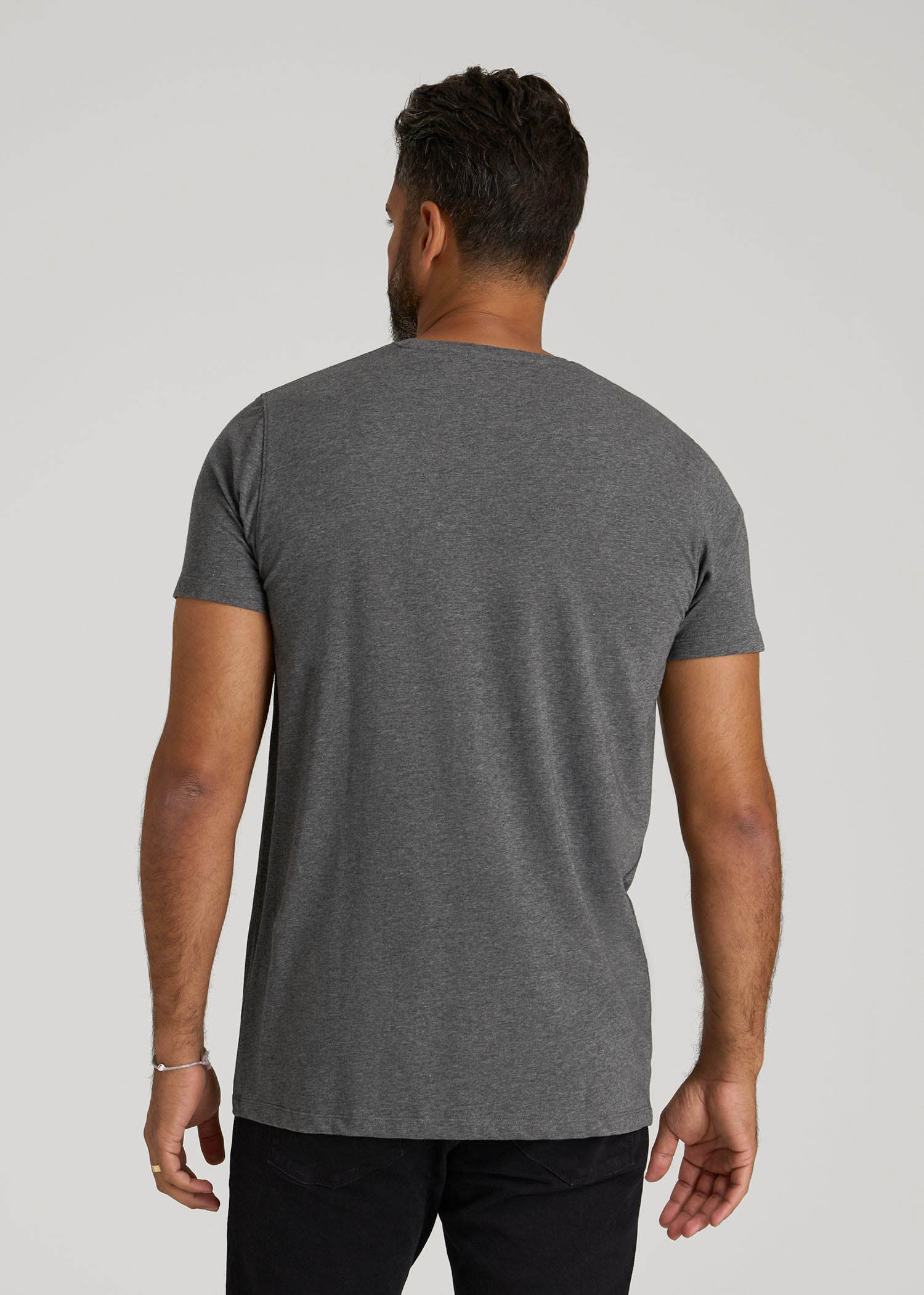 Logo Tee for Tall Men in Charcoal Mix