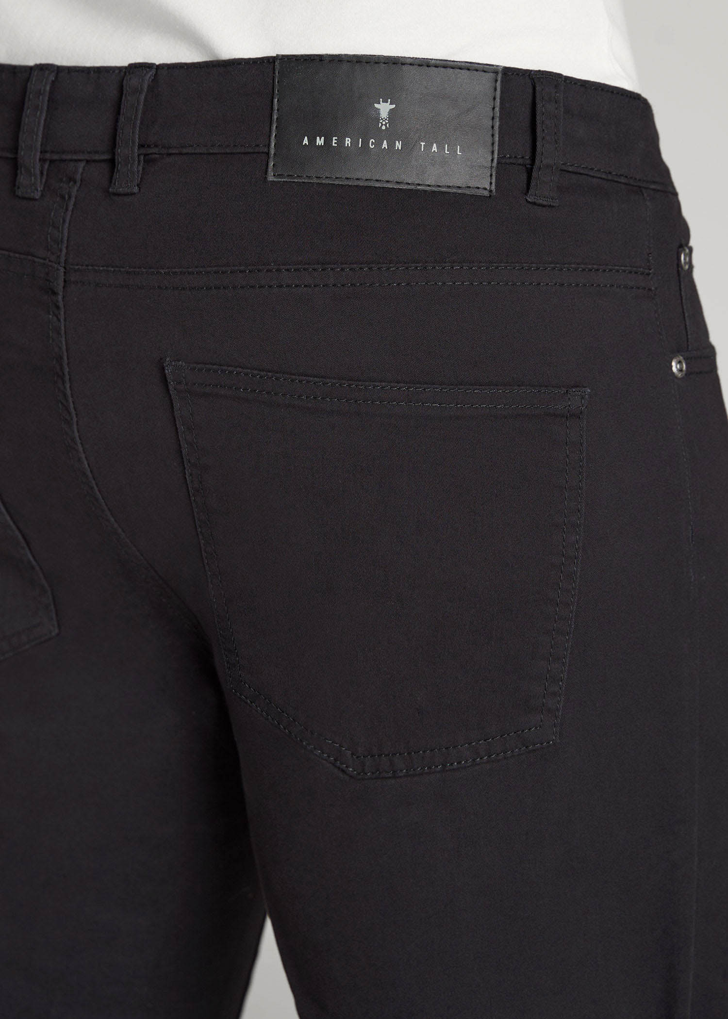 Dylan Slim Fit Five-Pocket Pants For Tall Men in Black