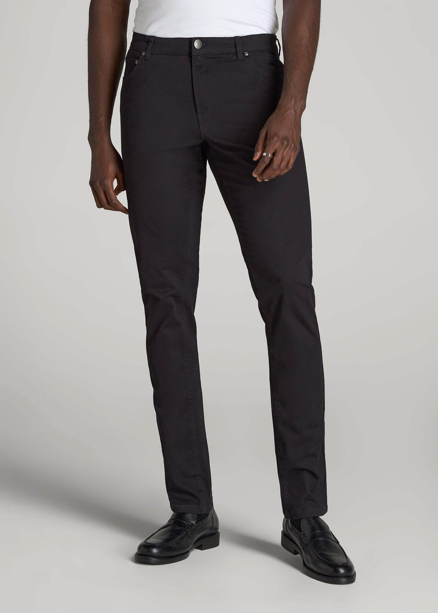 Dylan Slim Fit Five-Pocket Pants For Tall Men in Black