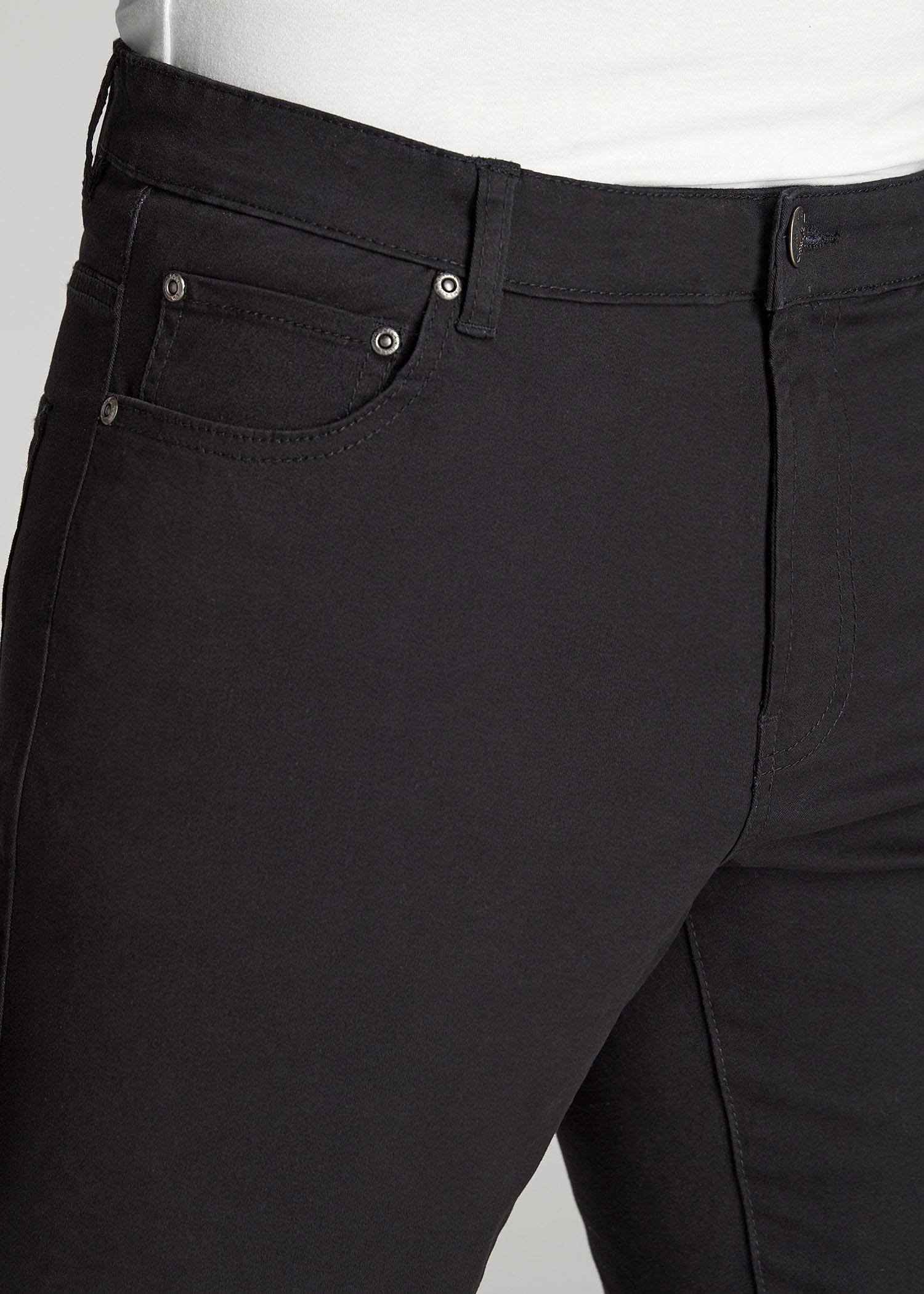 Dylan Slim Fit Five-Pocket Pants For Tall Men in Black