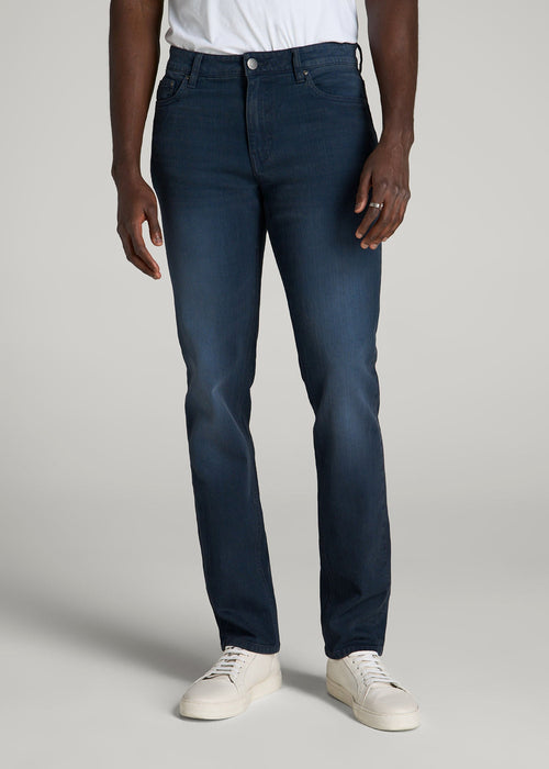 Dylan Slim Fit Jeans for Tall Men in Faded Blue Black