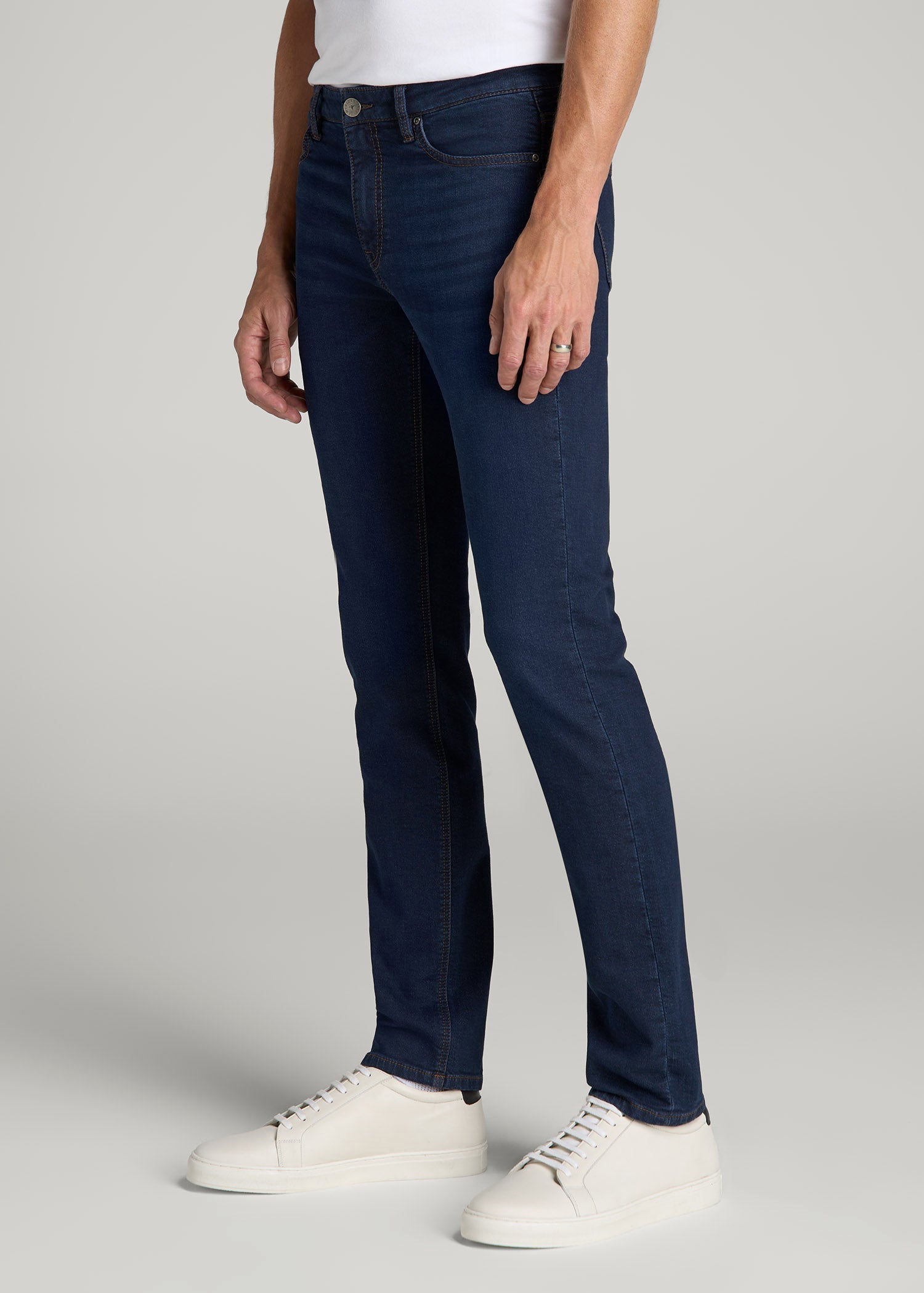 Dylan Slim Fit Fleeced Jeans for Tall Men in Rockies Blue