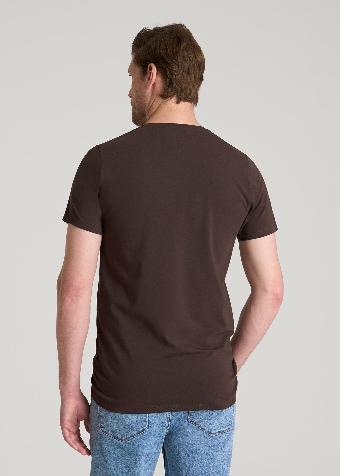 The Essential Modern Fit Crewneck Tee for Tall Men in Espresso