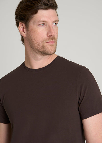 The Essential Modern Fit Crewneck Tee for Tall Men in Espresso