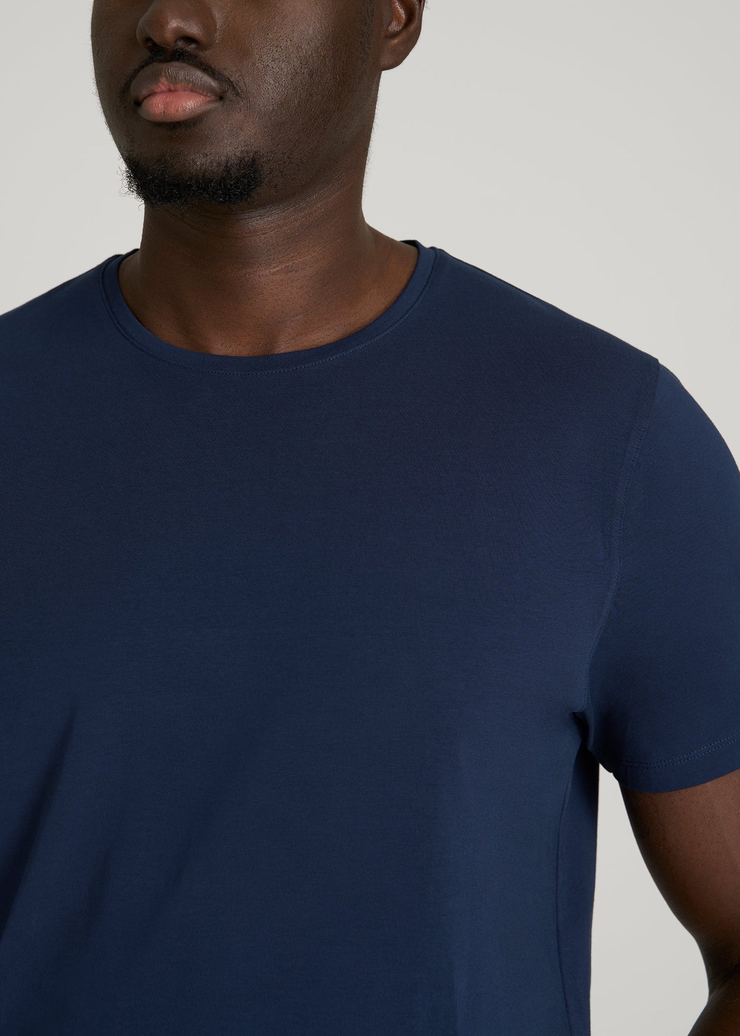 The Essential Modern Fit Crewneck Tee for Tall Men in Navy