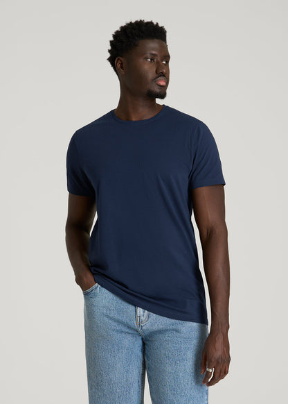 The Essential Modern Fit Crewneck Tee for Tall Men in Navy