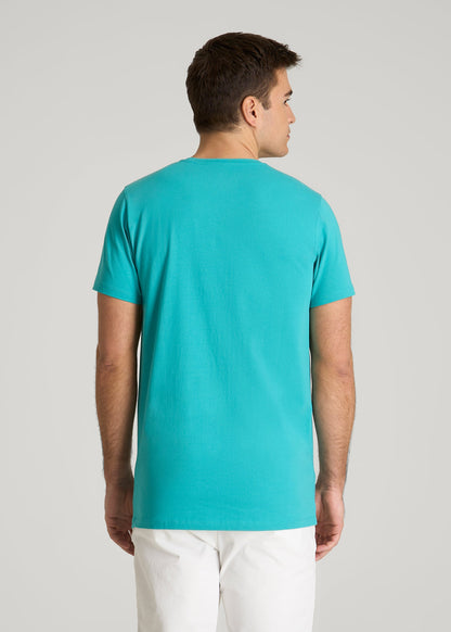 The Essential Modern Fit V-Neck Tee for Tall Men in Baltic Turquoise