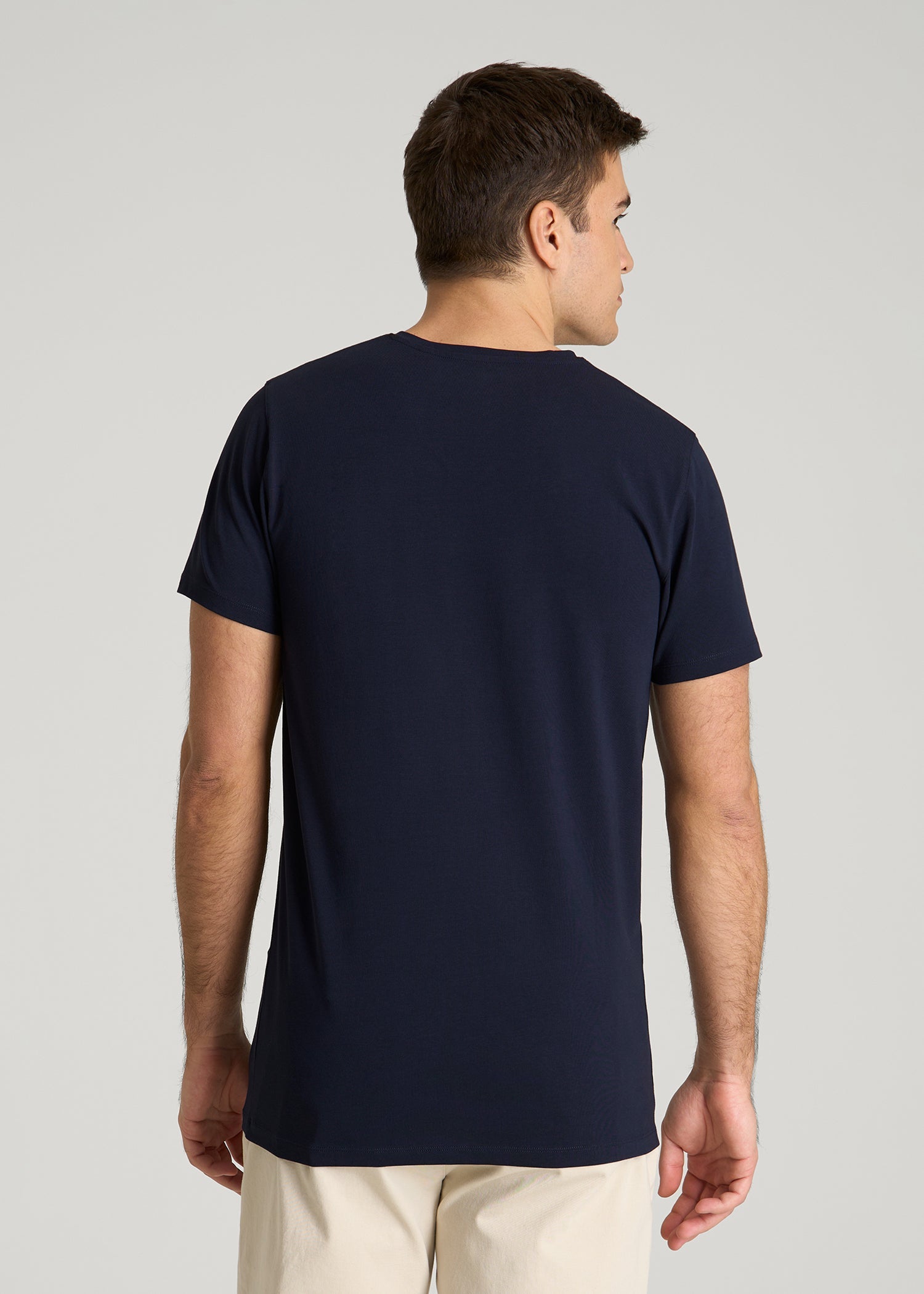 The Essential Modern Fit V-Neck Tee for Tall Men in Navy