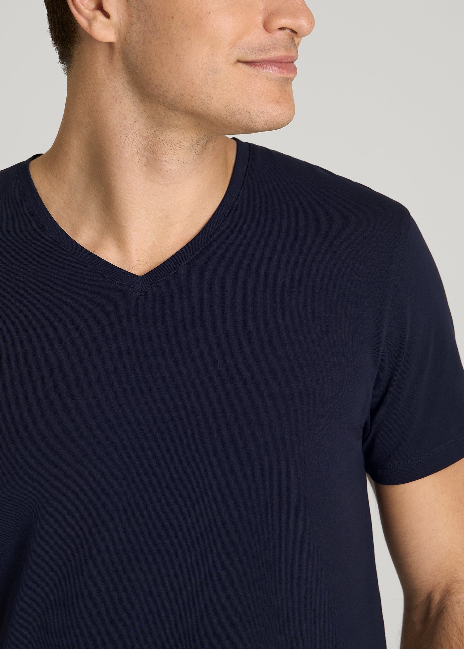 The Essential Modern Fit V-Neck Tee for Tall Men in Navy