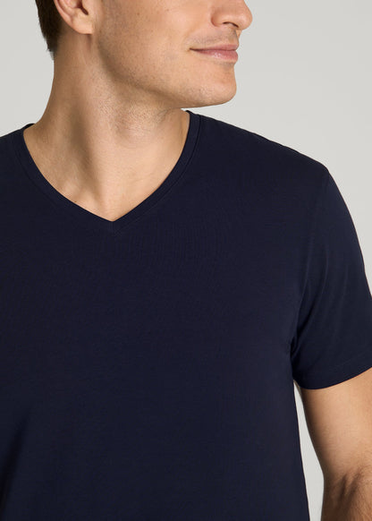 The Essential Modern Fit V-Neck Tee for Tall Men in Navy