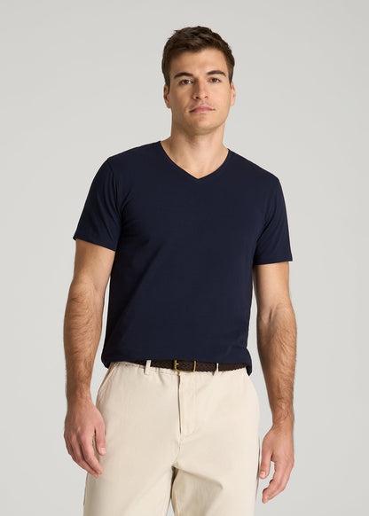 The Essential Modern Fit V-Neck Tee for Tall Men in Navy
