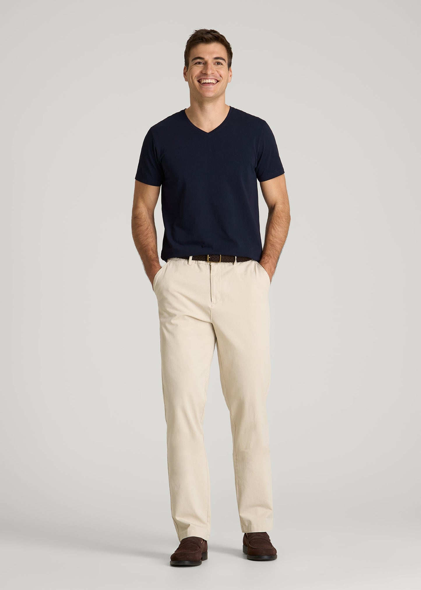 The Essential Modern Fit V-Neck Tee for Tall Men in Navy