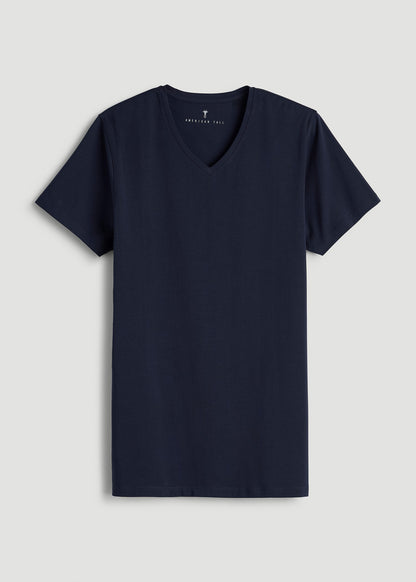 The Essential Modern Fit V-Neck Tee for Tall Men in Navy