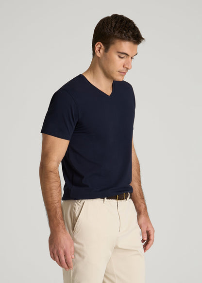 The Essential Modern Fit V-Neck Tee for Tall Men in Navy