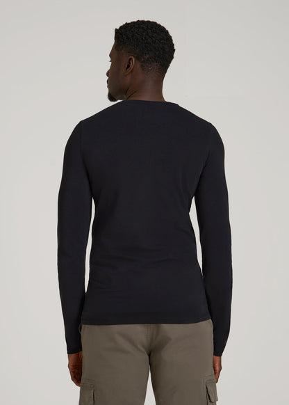The Essential Slim Fit Long Sleeve Tee for Tall Men in Black