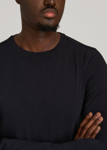 The Essential Slim Fit Long Sleeve Tee for Tall Men in Black