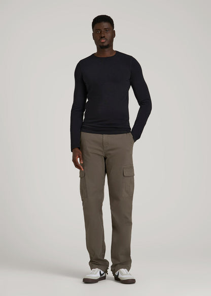 The Essential Slim Fit Long Sleeve Tee for Tall Men in Black