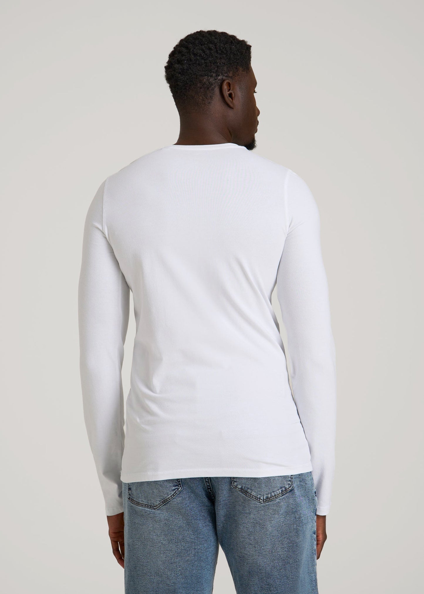 The Essential Slim Fit Long Sleeve Tee for Tall Men in White