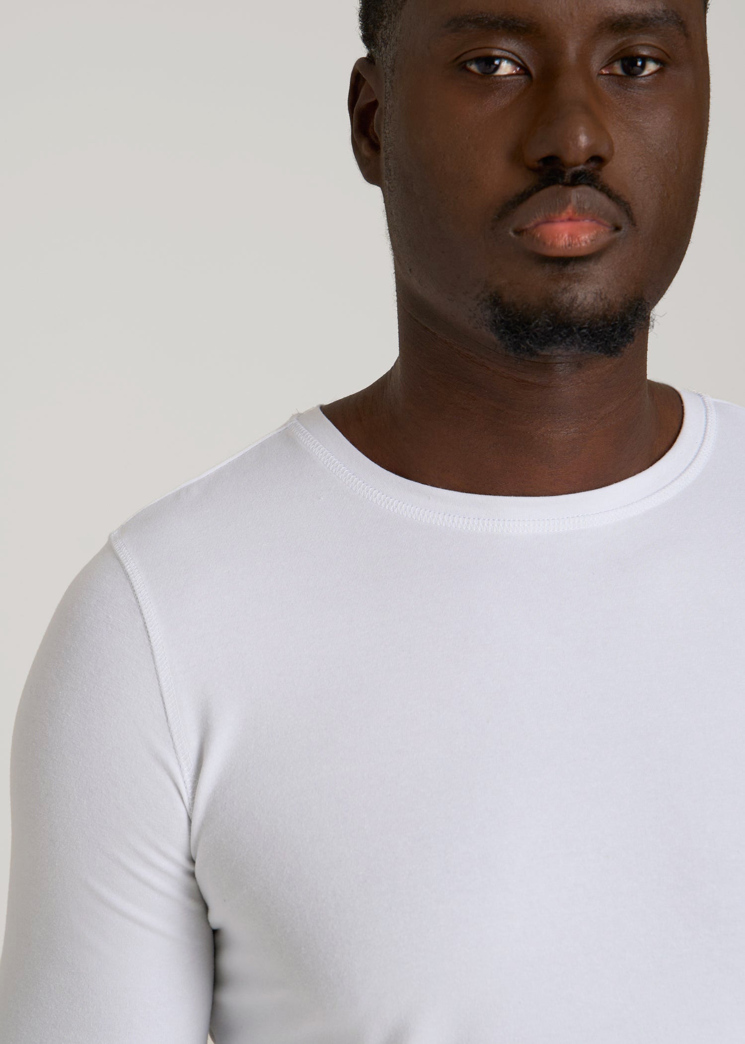 The Essential Slim Fit Long Sleeve Tee for Tall Men in White