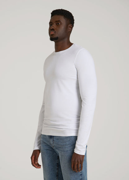 The Essential Slim Fit Long Sleeve Tee for Tall Men in White