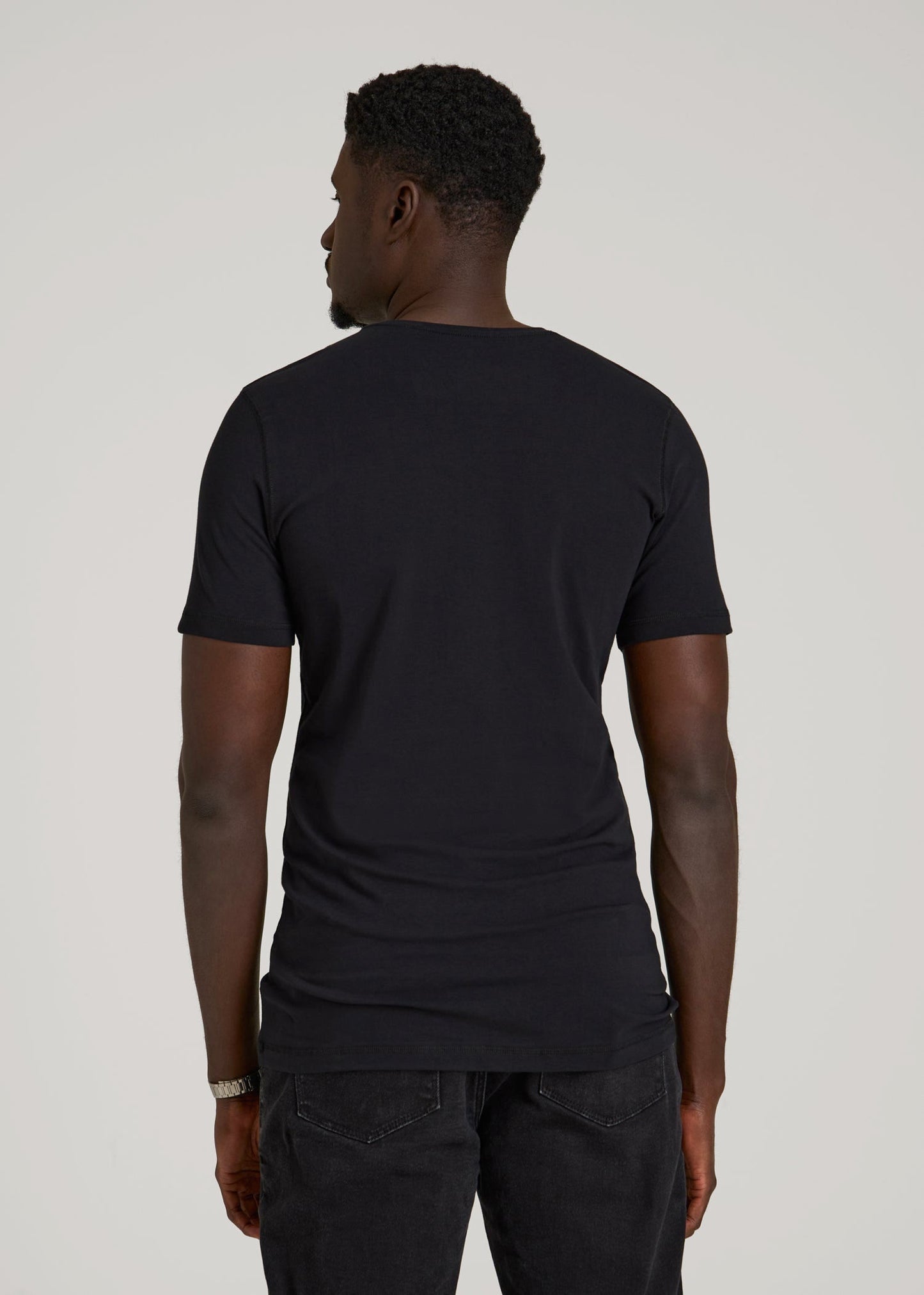 The Essential Slim Fit Crewneck Tee for Tall Men in Black
