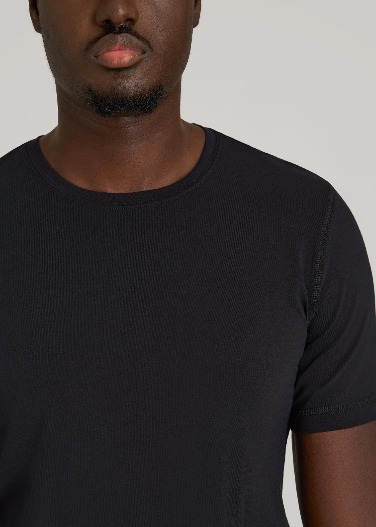 The Essential Slim Fit Crewneck Tee for Tall Men in Black