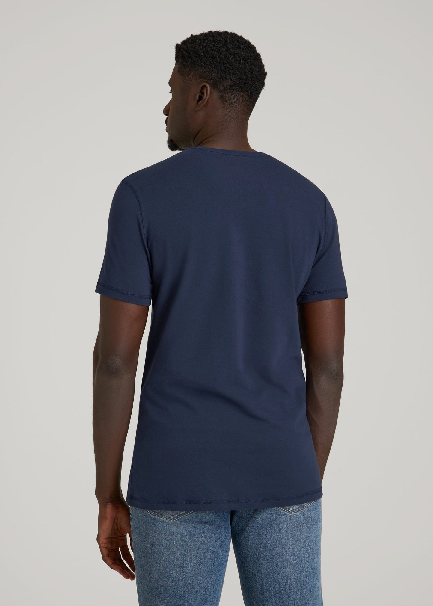 The Essential Slim Fit Crewneck Tee for Tall Men in Navy