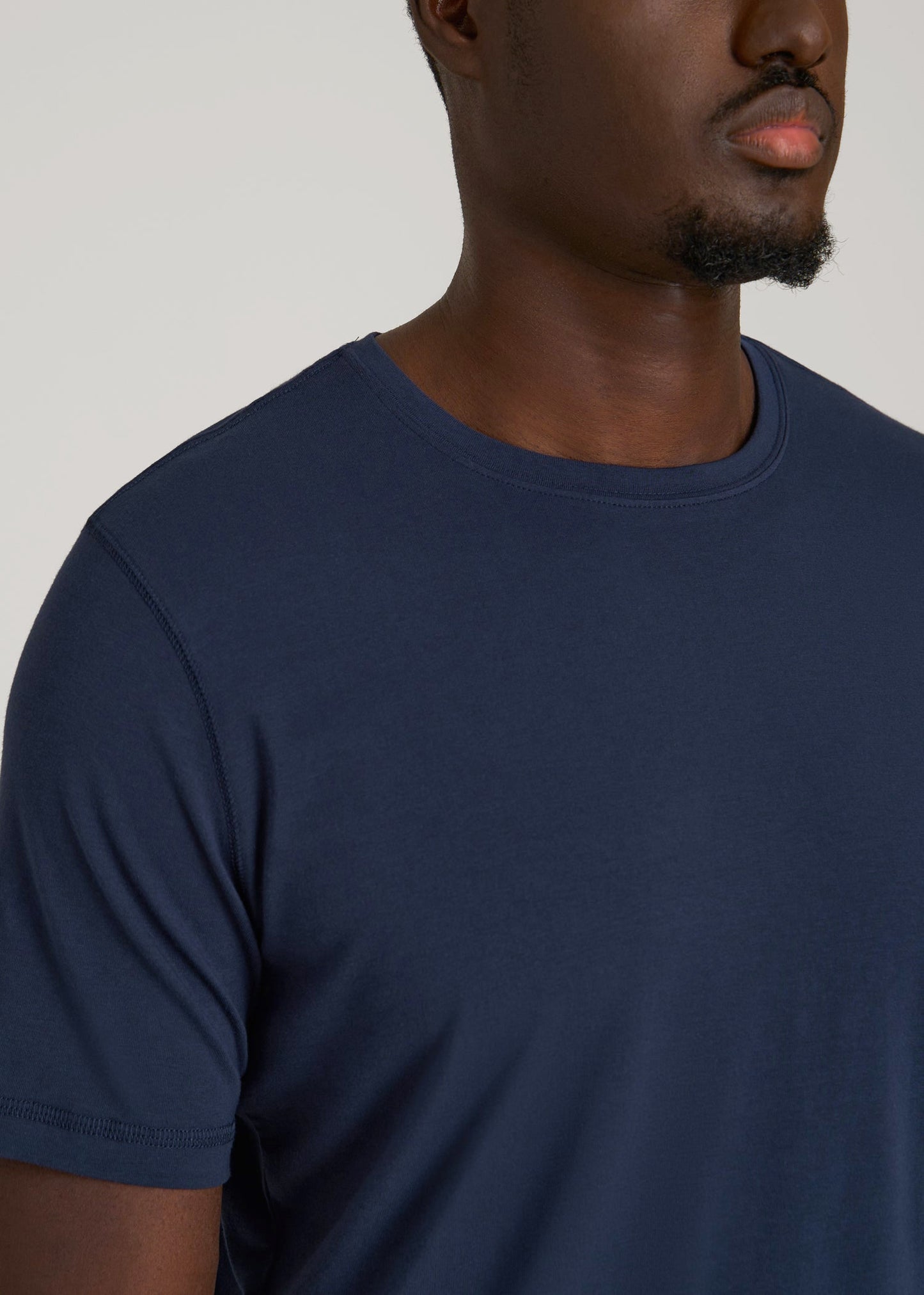 The Essential Slim Fit Crewneck Tee for Tall Men in Navy