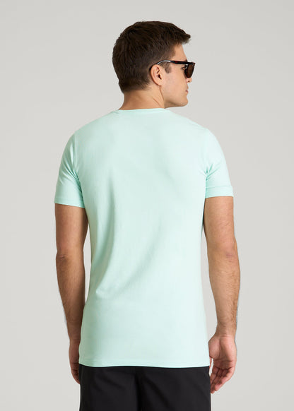 The Essential Slim Fit Crewneck Tee for Tall Men in Opal Blue