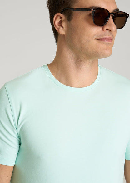 The Essential Slim Fit Crewneck Tee for Tall Men in Opal Blue