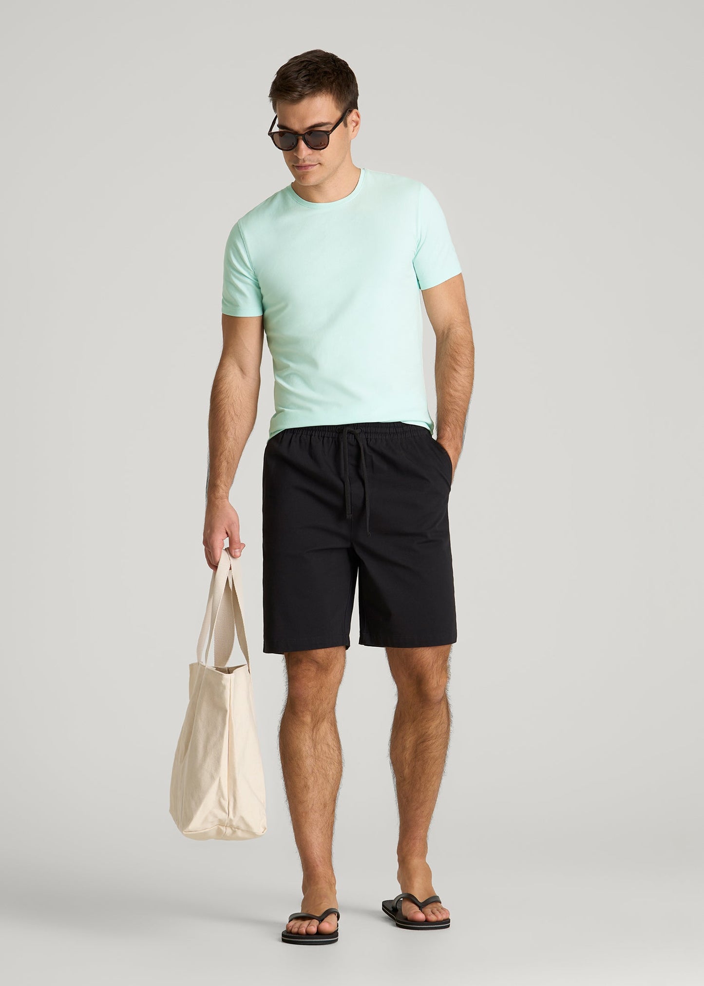 The Essential Slim Fit Crewneck Tee for Tall Men in Opal Blue