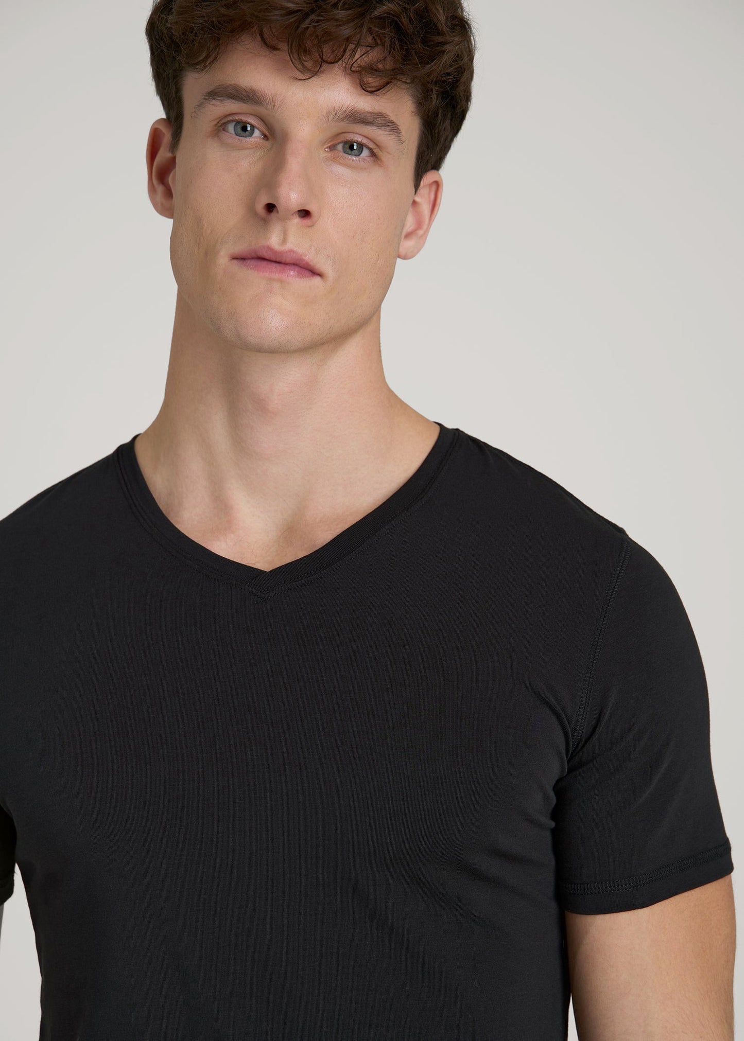 The Essential Slim Fit V-Neck Tee for Tall Men in Black