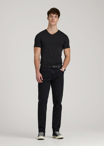 The Essential Slim Fit V-Neck Tee for Tall Men in Black