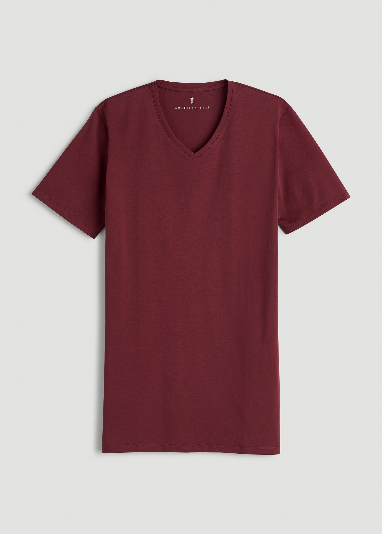 The Essential Slim Fit V-Neck Tee for Tall Men in Tawny Port