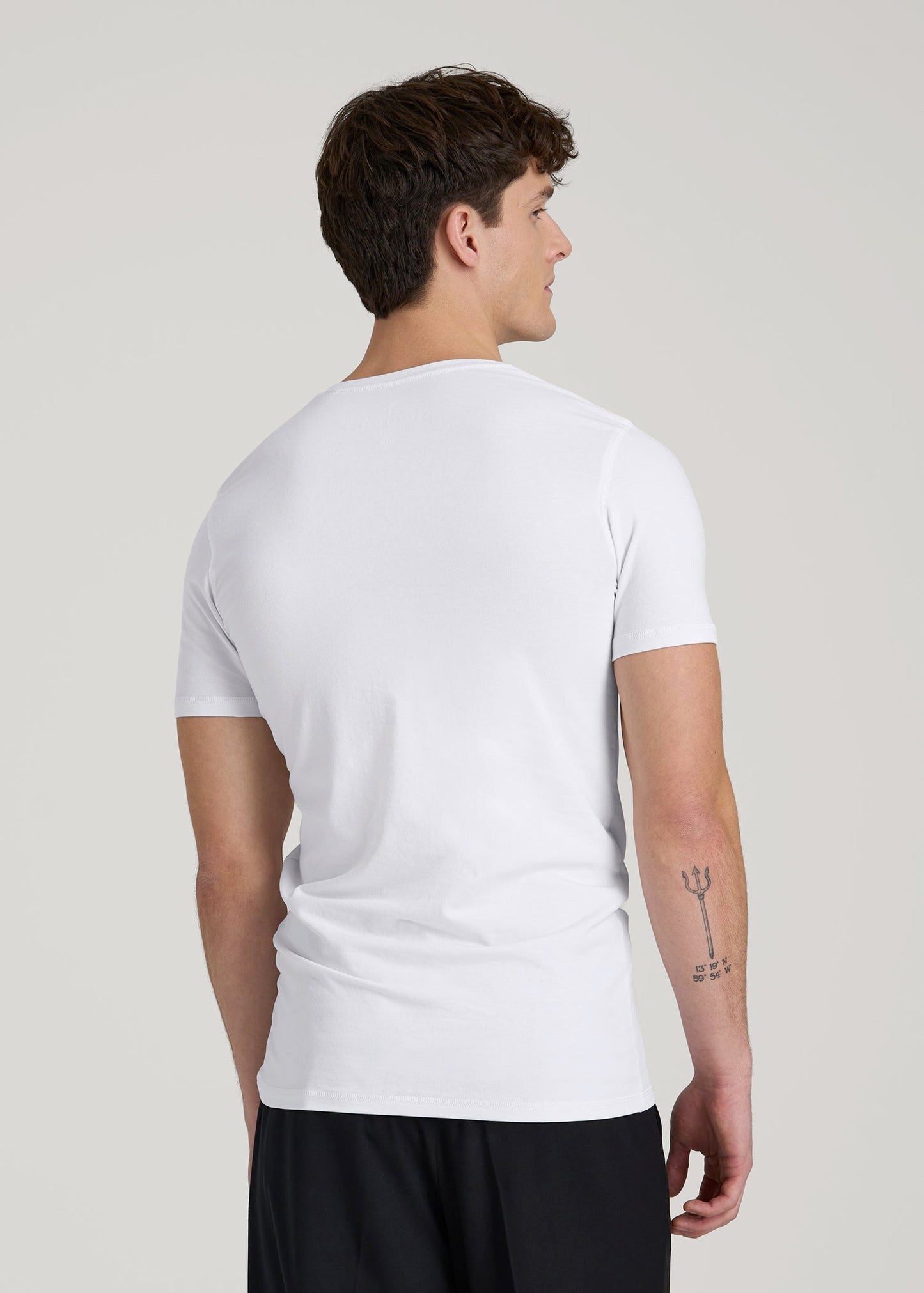 The Essential Slim Fit V-Neck Tee for Tall Men in White