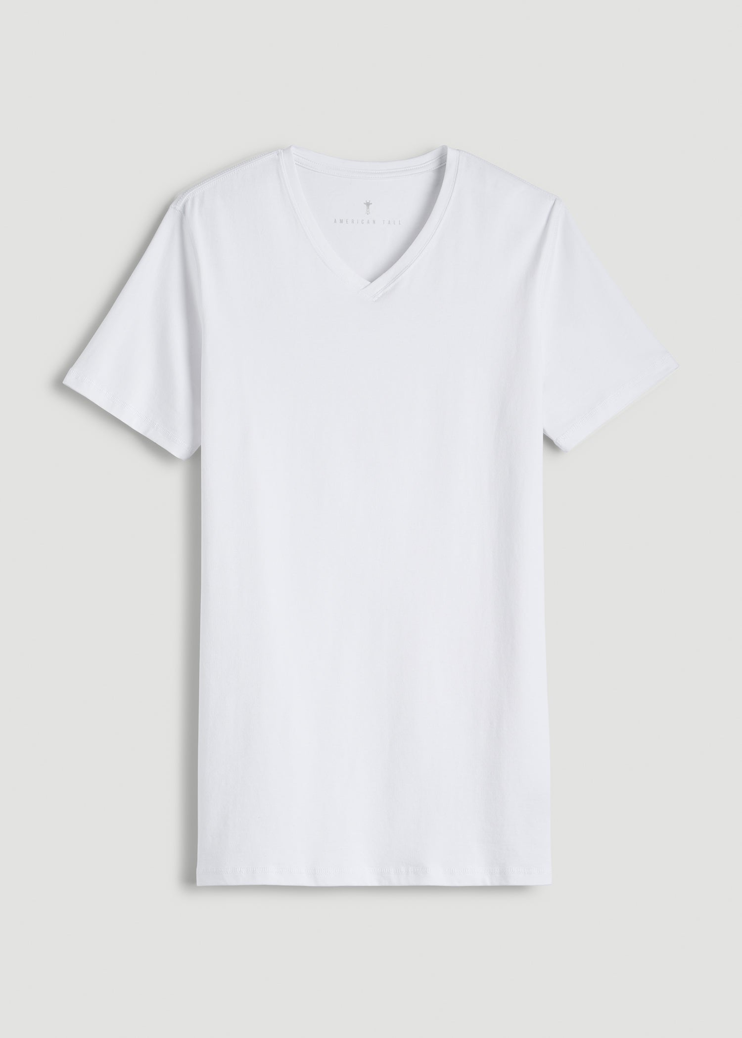 The Essential Slim Fit V-Neck Tee for Tall Men in White