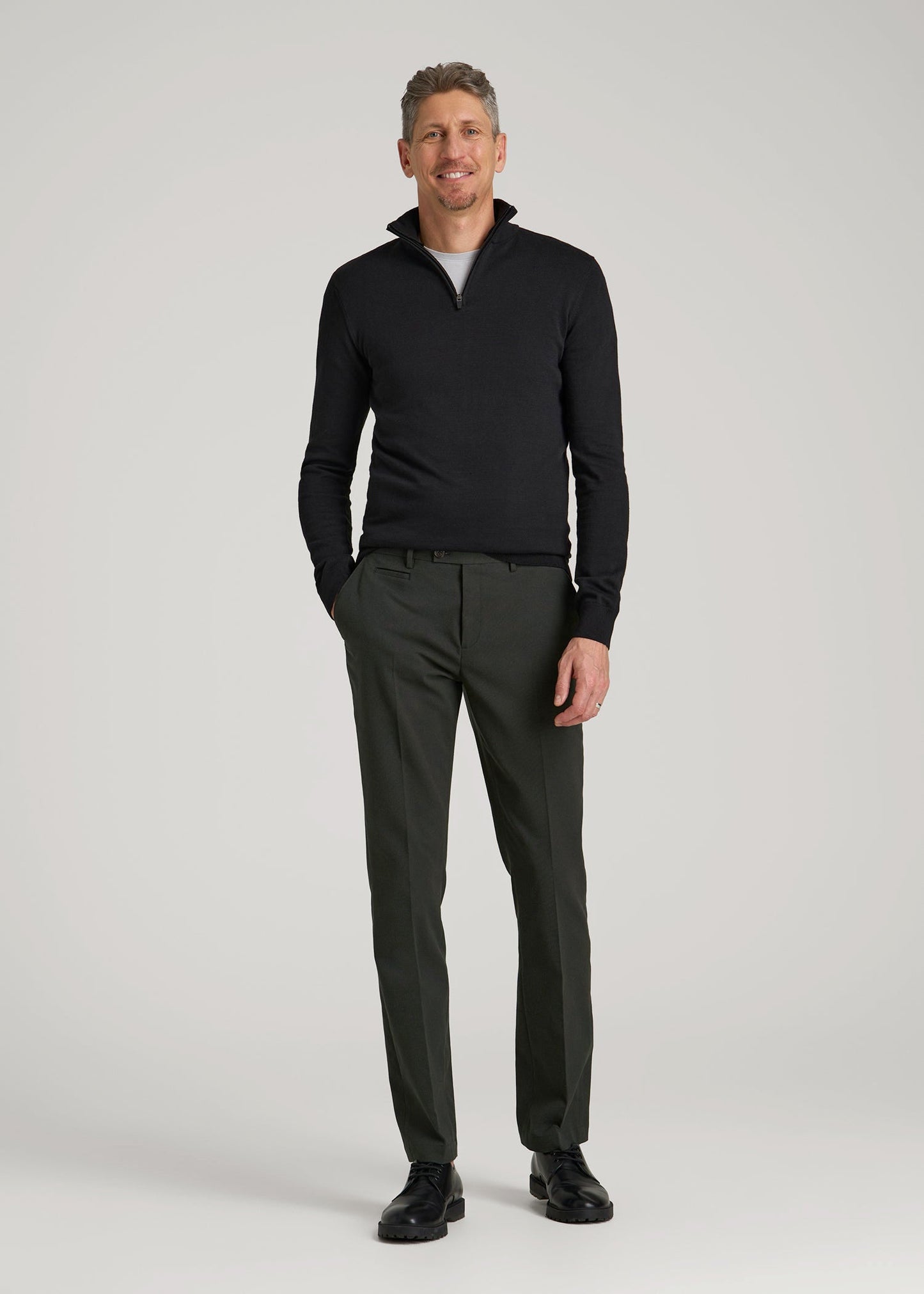 Everyday Quarter-Zip Sweater for Tall Men in Black