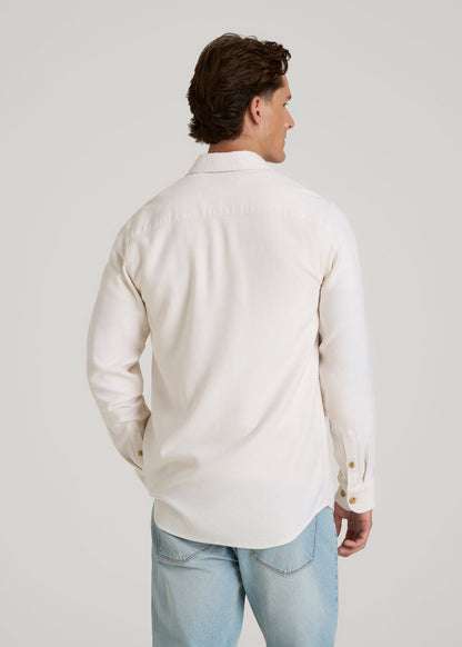 Everyday Comfort Terry Overshirt for Tall Men in White Swan