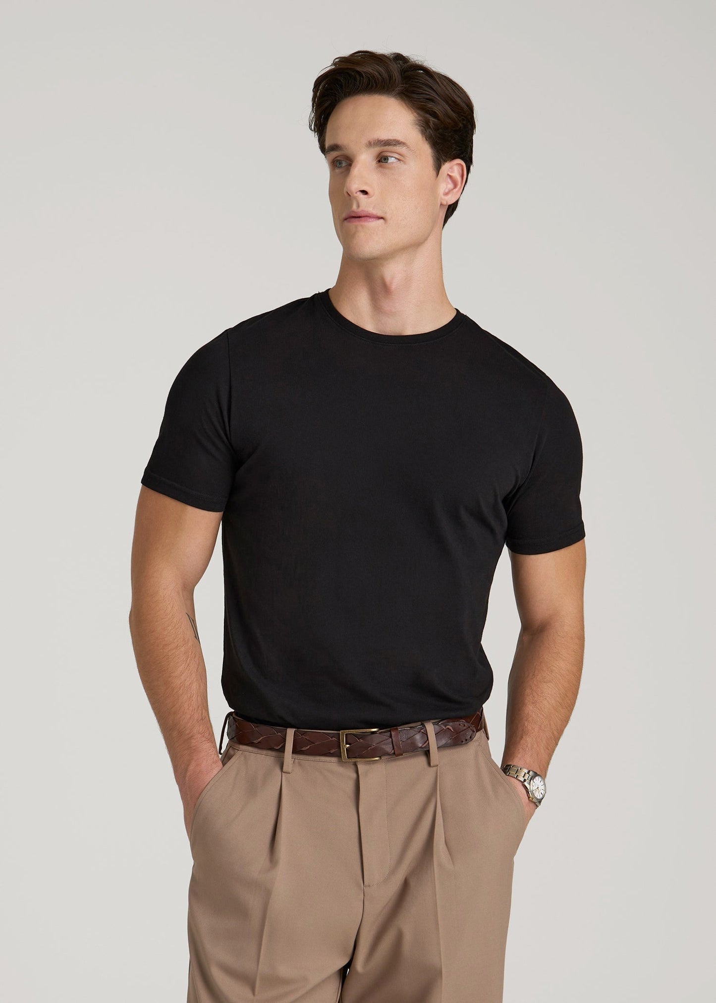 The Everyday Regular Fit Crewneck T-Shirt for Tall Men in Black
