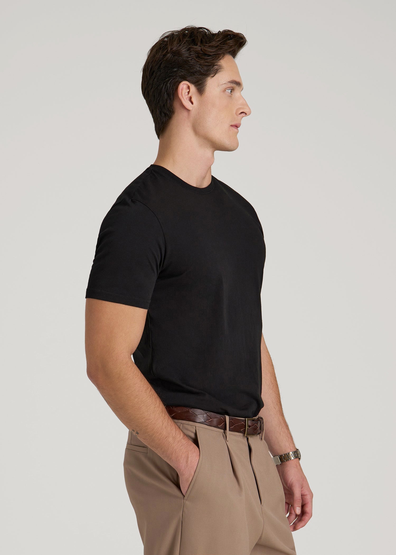 The Everyday Regular Fit Crewneck T-Shirt for Tall Men in Black