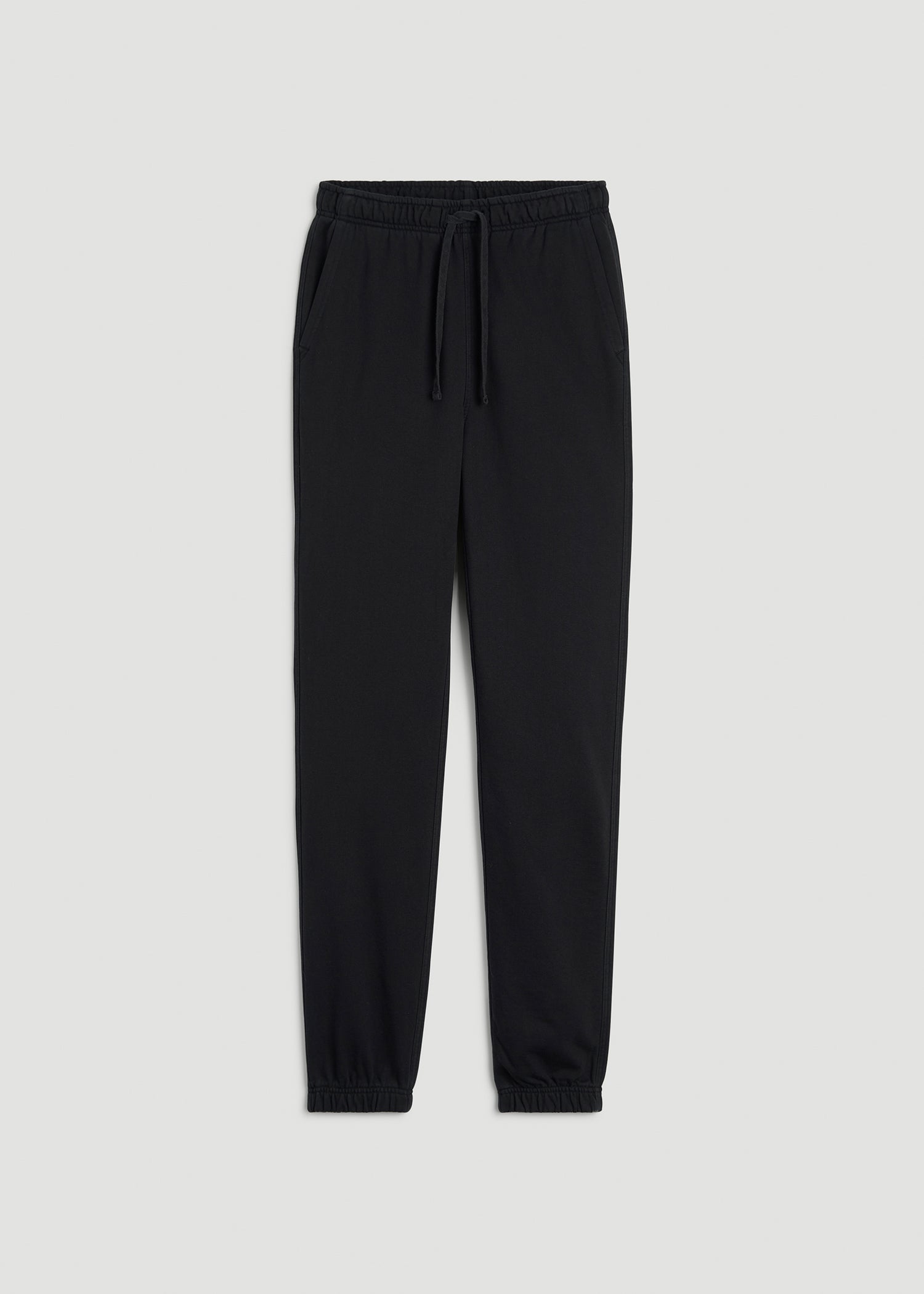 Everyday French Terry Cinched Bottom Sweatpants for Tall Men in Black